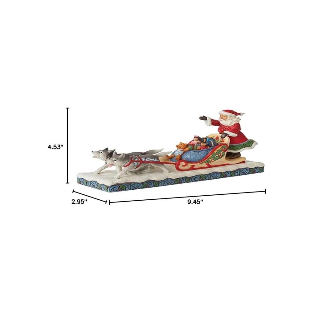 NIB! Enesco Jim Shore Heartwood Creek Santa Dog Sledding Figurine - Picture 2 of 9